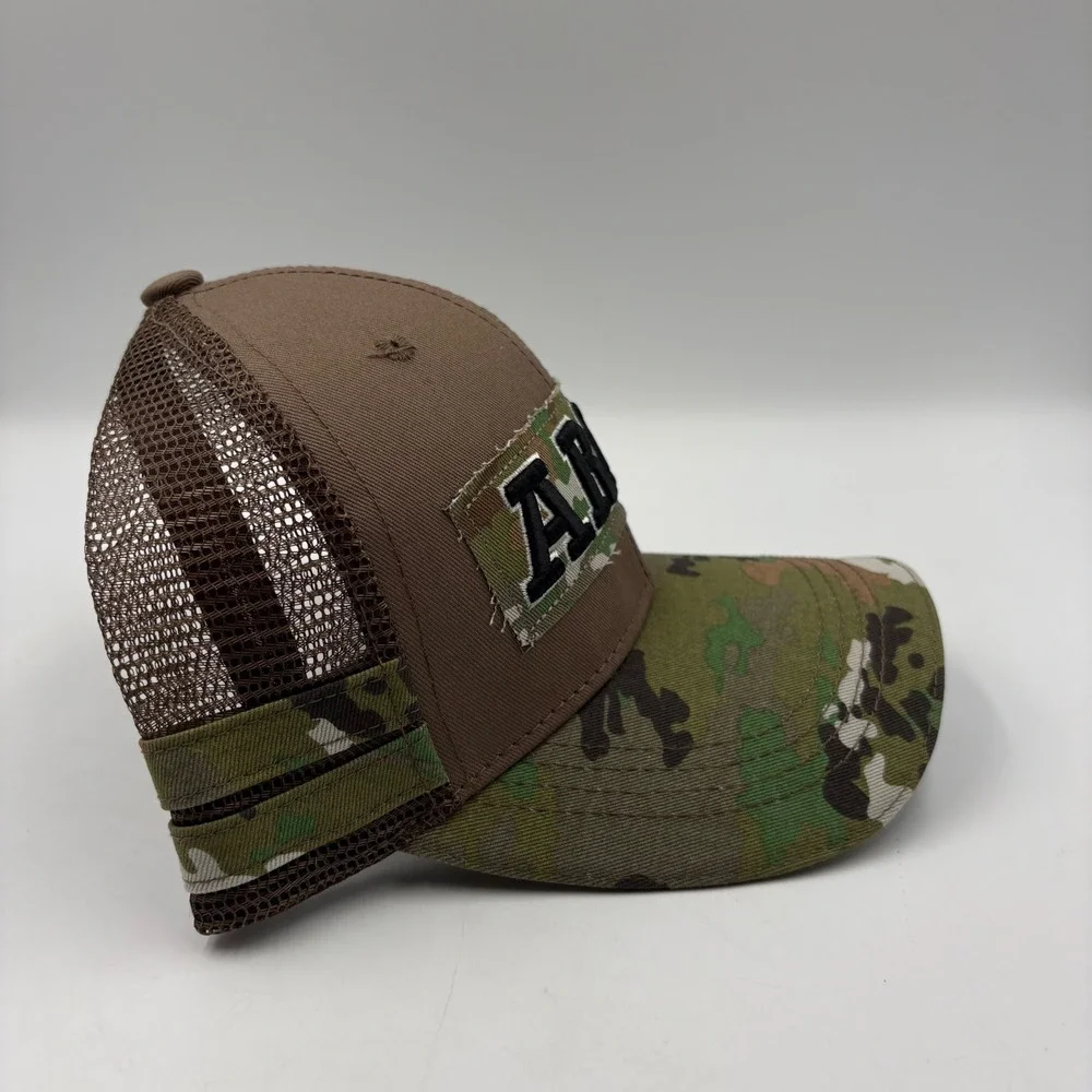 Mens Army Camouflage Trucker‎ Hat Mesh Back Embroidered Patch Baseball Cap